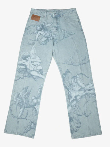 C-B print denim